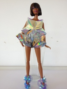 FredBulterStyle blogspot com Barbie Futurisitic Fashion Art For Selfridges holographic